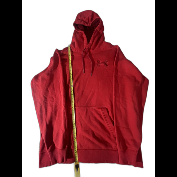Under Armour UA Storm Hoodie Pullover Red Mens Medium Big Logo Embroidered SZ XL - Picture 4 of 10